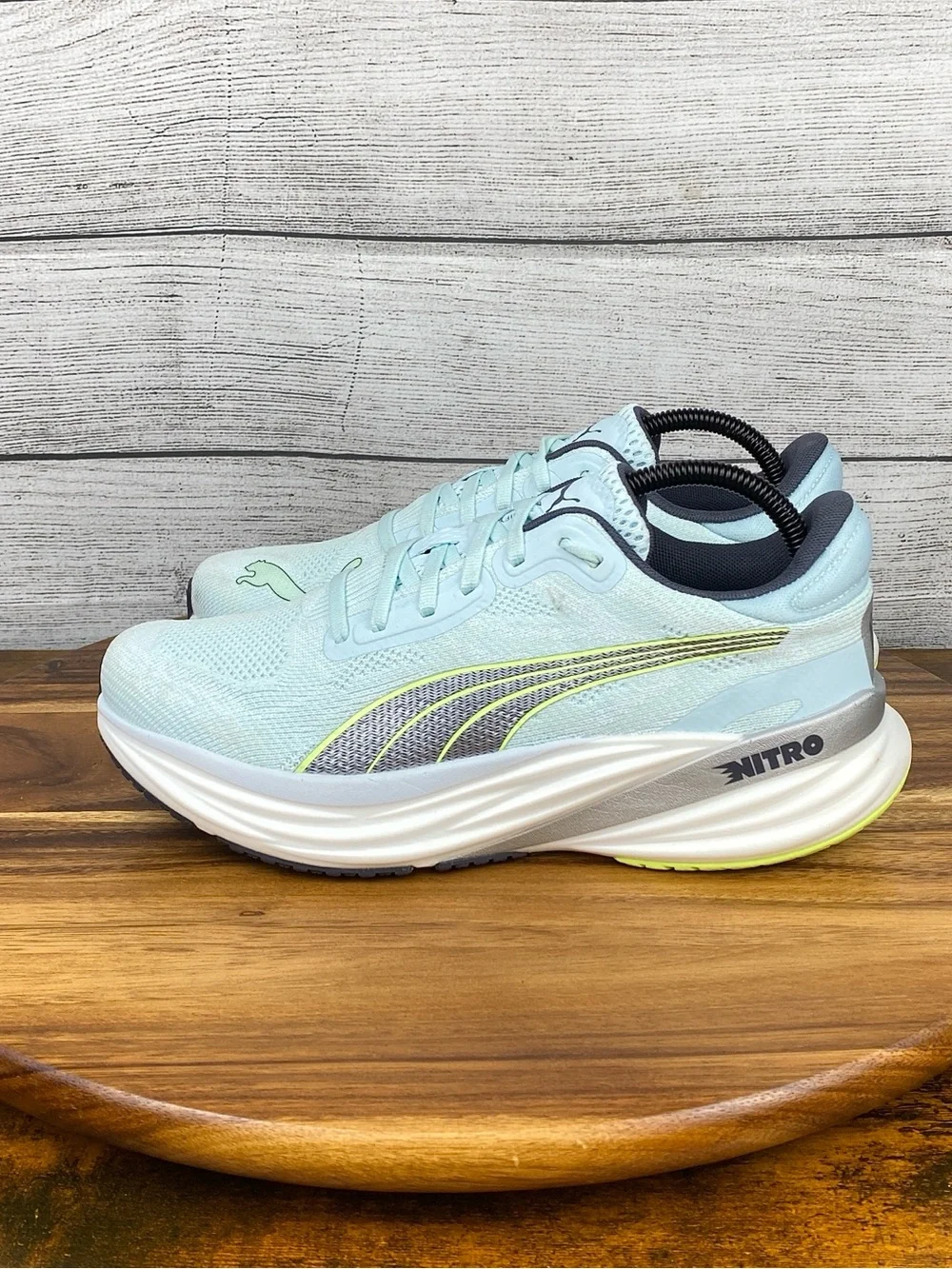 Puma Magnify Nitro 2 Light Blue Fizzy Apple Running Shoe 377540-15 Women Size 9
